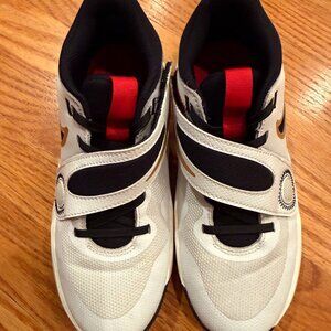 Nike Team Hustle D11 'White Gold University Red' Size 5Y